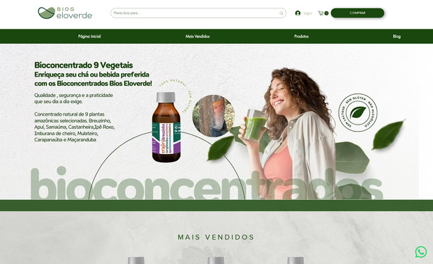 Bios Eloverde: Projeto de loja virtual com design magnífico, otimização para ser encontrado no google e layout intuitivo.