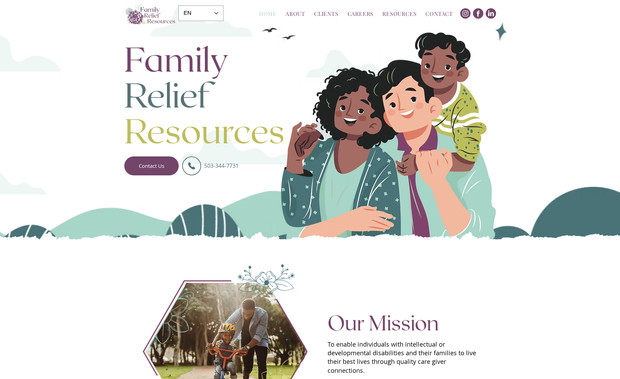 Family Relief: Therapy practice website
