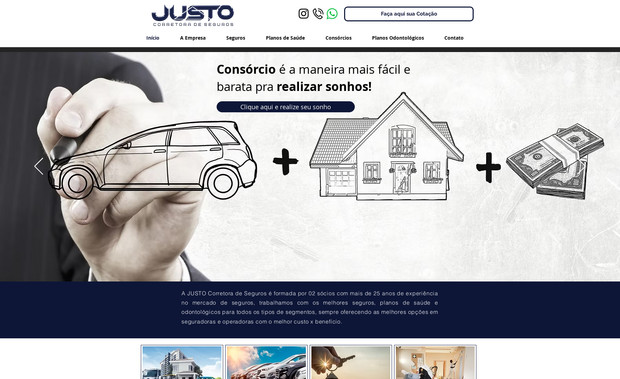 Justo Corretora: Criação de site institucional com portfólio digital e gerenciamento de Google Ads