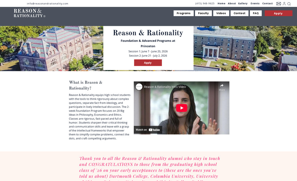 Reason & Rationality: Website in a Day and monthly marketing to drive sign ups. 