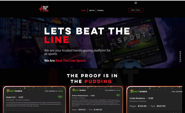 Beat The Line: A website for a sports capper
