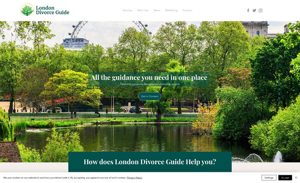 London Divorce Guide: •	5 Page mobile friendly Wix website design 
•	On-site SEO setup checklist ( including URL, title tags and meta descriptions).
•	Blog integration
•	Stock images
•	Connecting the website to Google
