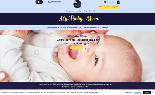 My Baby Moon  IBCLC : Refonte totale du site internet. Référencement payant (SEA) + SEO local