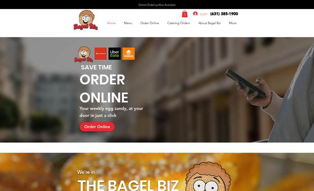 BagelBiz.com: Created Website for Local Bagel Store Deli 
Custom Menus
Custom Graphics
Custom Videos
Mobile ordering options
Blogs