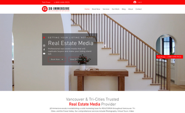 3d Immersive: I designed and developed a professional real estate photography website with a sleek, user-friendly interface to showcase high-quality property images effectively. I optimized the site for SEO, ensuring better visibility in search results, and improved performance for a seamless user experience. The project included responsive design, fast-loading galleries, and a strategic layout to enhance engagement and conversions.