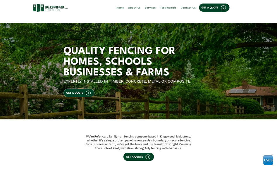 Refence: A trades business site designed for clarity and leads. This build presents fencing services clearly while showcasing the company’s experience and service areas, helping to drive enquiries from local customers.
