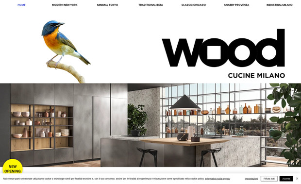 Wood Cucine Milano: Sito vetrina per uno showroom che vende cucine di lusso a Milano