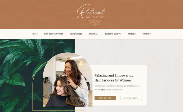 RetreatBeautyStudio: A Website as Warm & Inviting as Retreat Beauty Studio! 

When Retreat Beauty Studio in Camarillo, CA, came to us, the vision was clear: a website that felt as classy and relaxing as the salon itself. Inspired by her golden arched mirrors, lush plants, and a terra-cotta boho aesthetic, we designed a site that mirrors the warmth and style of the space—while also streamlining the client journey with a simple, intuitive 1-2-3 service process.

To truly bring the brand to life, we built a team page, service menu, and a ‘Join Our Team’ page, ensuring the site reflected the salon’s growth and welcoming spirit. We also directed a custom photoshoot, capturing the perfect imagery to complement the design and tell the story visually.

Since launching, business has tripled—allowing the owner to expand her team and gain more freedom in her personal life. Seeing this transformation has been incredible, and we couldn’t be more thrilled to have played a part in it.

Because a great website doesn’t just look beautiful—it helps businesses thrive.