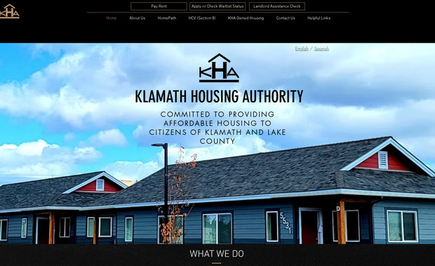 Klamath Housing Authority: Klamath Housing Authority is a business whose mission we were happy to support. Providing safe, clean and affordable housing for low income families, they needed a website that would nicely portray their housing properties to the world. 

This website was a transfer from an old website, updating the style and look while including quality photos to accurately show the amenities of each property.