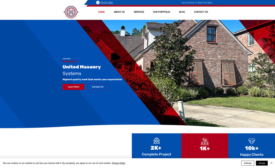 Advanced Website United Masonry Systems: Overall, your role as a website designer for https://www.unitedmasonrysystems.com/ involved combining our creativity, technical skills, and an understanding of user needs to deliver a visually appealing, user-friendly, and functional website that aligns with the client's objectives and enhances the overall user experience.
