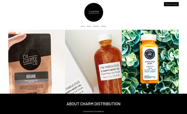 Charm Distribution: Clean, sleek, modern. This site is simplistic, but engaging.