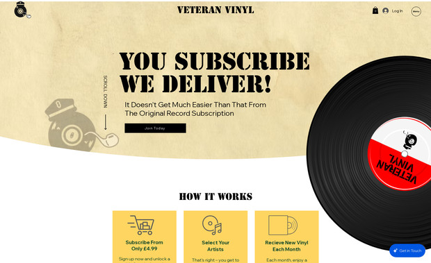 Veteran Vinyl - Online Store: For Veteran Vinyl, we enhanced their online store and optimized SEO to drive more sales of their subscription services. In addition to improving site performance and user experience, we implemented advanced coding techniques to add custom effects and animations, making the site more interactive and modern. These dynamic elements not only enhance engagement but also create a seamless and visually compelling shopping experience.