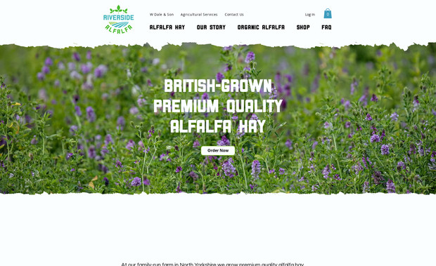 Riverside Alfalfa: I created this website working closely with my client to promote their premium Alfalfa Hay, including re-working their logo and incorporating their other business branding