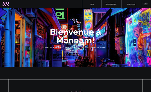 Restaurant Mannam: Réalisation d'un site Internet avancé pour un restaurant coréen, mise en place d'un système de réservation et du click & collect. 