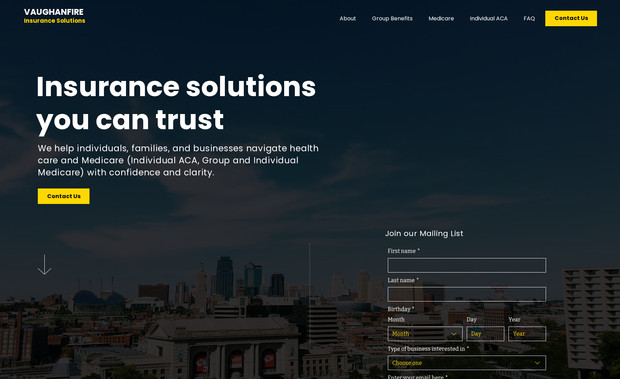 Vaughanfire Insurance Solutions: Guided by our W-Design Method, we clarified the messaging, enhanced site usability, and applied smart on page SEO strategies to improve discoverability. The website incorporates intuitive forms, intentional calls to action, and layouts designed to guide visitors toward the next step. The final result is a polished, credible online presence that makes coverage options easy to understand and supports sustainable business growth.
