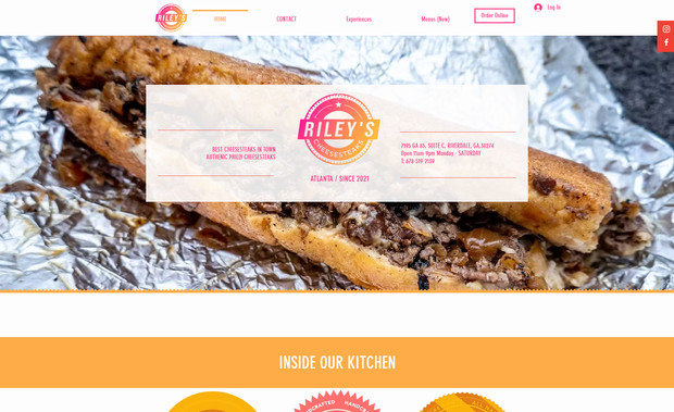 Riley Cheesesteaks: Custom Website Design and Development, Online Ordering System Integration, Full Menu Display, Domain Registration and Company Email Setup, Loyalty Program and Discounts, SEO and Local Search Optimization, Social Media Integration, Analytics and Order Tracking, Contact and Feedback Forms, Catering and Bulk Order Features
