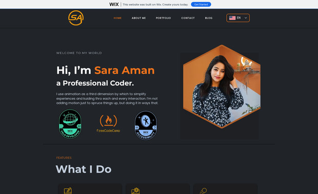 Sara Aman Portfolio : Hi, I'm Sara Aman, and my portfolio website is a reflection of my skills and expertise in software programming, graphic design, website design, and SEO. When designing the website, I wanted to create a clean and modern design that would highlight my work and projects in a way that was easy to navigate and engaging for visitors.

On the website, you'll find a well-organized portfolio section showcasing my best work, with detailed descriptions of each project and high-quality images that demonstrate my design and programming skills. Additionally, there's a section highlighting my skills and services, where I've provided clear and concise descriptions of each.