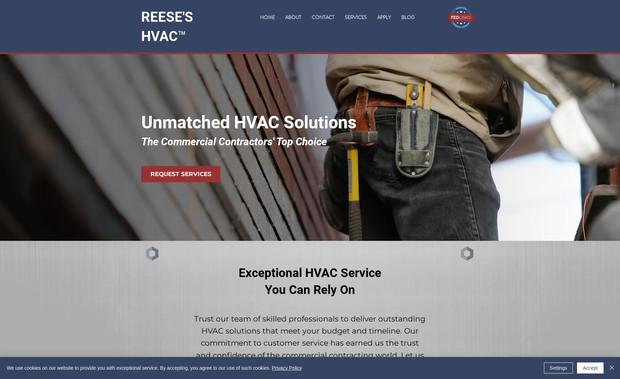 Reeses HVAC: Reese’s HVAC came to us without a website, a brand identity, or any idea where to begin—just a commitment to his craft and a desire to be found online. Our goal was to create a simple, professional web presence that didn’t require ongoing maintenance or technical know-how.

We conducted industry research, designed a clean brand from the ground up, and developed a website that highlights his passion for the mechanical side of HVAC work. The color palette, iconography, and structure were all chosen to reflect his straightforward, no-frills approach while giving potential clients confidence in his reliability and experience.

Best of all, we built a backend system so simple that all he has to do is check his email. No updates, no dashboards—just a clean, functional site that works quietly behind the scenes to bring in new business.

Highlight Outcome:
↑ First-ever online presence established
↑ Zero-maintenance backend tailored to client’s needs
↑ Branded website aligned with trade professionalism