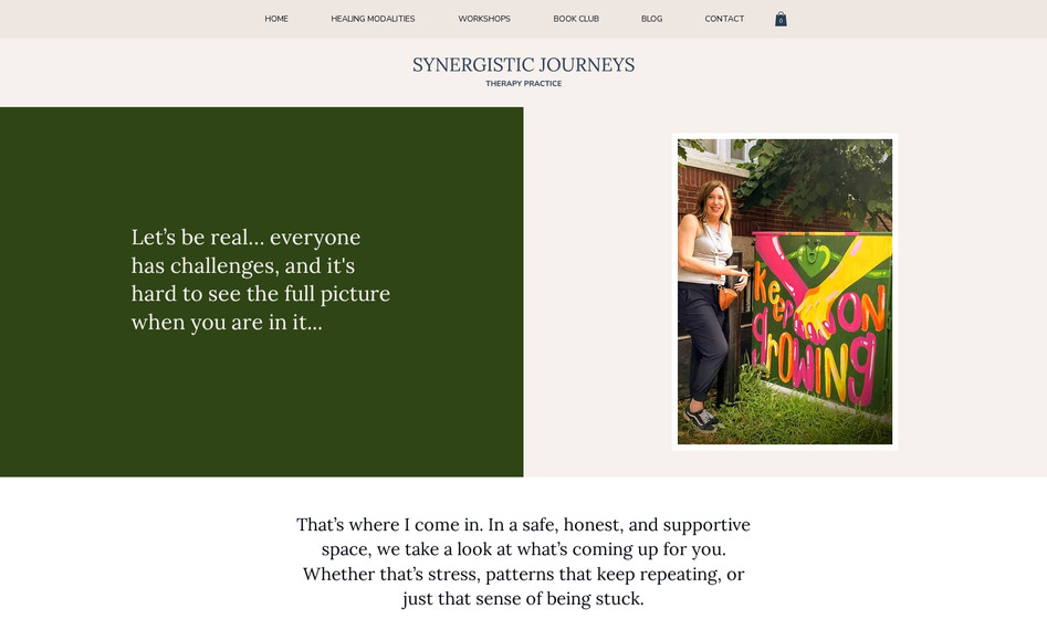 Synergistic Journeys: Synergistic Journeys
Brand Strategy · Custom Website Design · Website Creation · Workshop Setup

I partnered with Synergistic Journeys to bring their vision to life with a complete brand and web presence. We started with brand strategy to define their voice, mission, and visual direction. From there, I designed and built a custom website that feels both professional and welcoming. The site includes an integrated workshop setup to support client engagement and growth. The final result is a cohesive, aligned brand experience that reflects their values and builds trust with visitors.