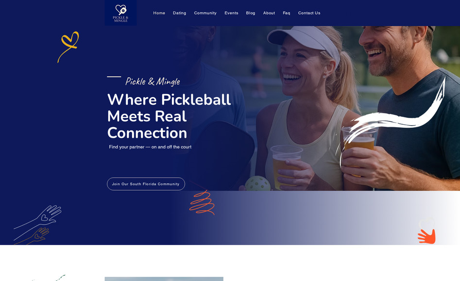 Pickle & Mingle: Pickle & Mingle is a vibrant and engaging website designed for a social and lifestyle brand centered around connection, fun, and community. The project focused on creating a playful yet polished digital presence that reflects the brand’s energetic personality while remaining easy to navigate and visually appealing.

The website features a dynamic layout, clear content flow, and engaging visuals tailored to support social events, brand storytelling, and user interaction. Emphasis was placed on responsiveness, accessibility, and intuitive design to ensure a smooth experience across desktop and mobile devices.

Key highlights:

✅ Custom Wix design aligned with a bold and modern lifestyle brand
✅ Engaging layout designed to promote events and community interaction
✅ User-friendly navigation with strong call-to-action placement
✅ Fully mobile-responsive and performance-optimized
✅ Eye-catching visuals that reflect a fun, welcoming brand identity

This project demonstrates my ability to design creative Wix websites that balance personality and usability while encouraging user engagement and brand connection.