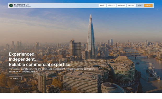 RL Huxter: A complete website refresh for RL Huxter & Co. Ltd, delivering a clear, modern presence that reflects their commercial expertise and specialist construction consultancy services. The site structure, content and design were developed to improve clarity, credibility and ease of use, with a scalable foundation for future growth.
