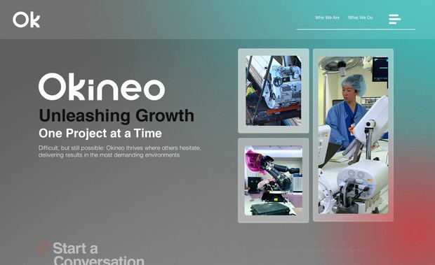 Okineo: Rebrand and UI Design for med tech project management company. 