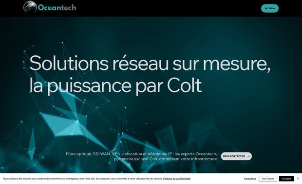 Oceantech: Projet intégral, site clés en main : design, contenu, UX design (parcours utilisateur), référencement naturel, pages légales, articles du blog, formation au SEO