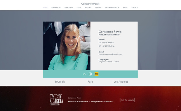 Constance Powis: Développement d’un site CV personnalisé sur Wix, mettant en avant les activités et compétences de la cliente. Conception d’un design épuré et professionnel, facilitant la navigation et la lecture des informations essentielles. Site entièrement pris en charge par la cliente après sa mise en ligne, garantissant une gestion autonome et flexible.