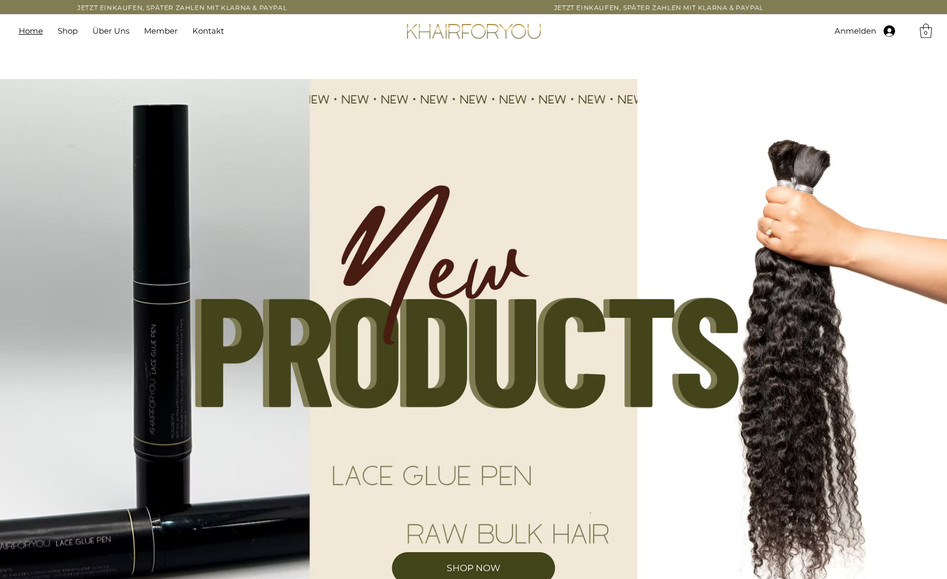 KHAIRFORYOU: KHAIRFORYOU steht für hochwertige Echthaarperücken, die Natürlichkeit, Eleganz und Individualität vereinen. Die Website präsentiert die exklusiven Produkte in einem stilvollen und übersichtlichen Design, das Kundinnen eine einfache Navigation und ein inspirierendes Einkaufserlebnis bietet. Klare Strukturen, hochwertige Produktbilder und eine intuitive Benutzerführung sorgen dafür, dass jede Kundin schnell die perfekte Perücke findet. Mit einem modernen, ansprechenden Look spiegelt die Website die Qualität und Exklusivität von KHAIRFORYOU wider.