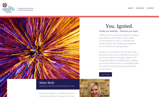 The Spark Effect: Worked with client through full intake, design and implementation process for a new website for their business coaching programs. SEO, mobile optimization, forms and testing done prior to launching the site.