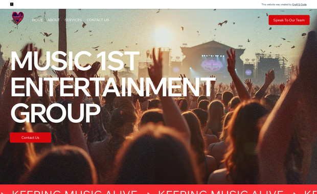 Music 1st Entertainment Group: Wix Studio Website Design & Development for Music 1st Entertainment Group.