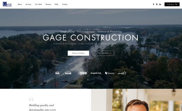 Gage Construction: A home remodeling and renovation site consisting of web design and development, social media marketing, email marketing and management, and consulting.