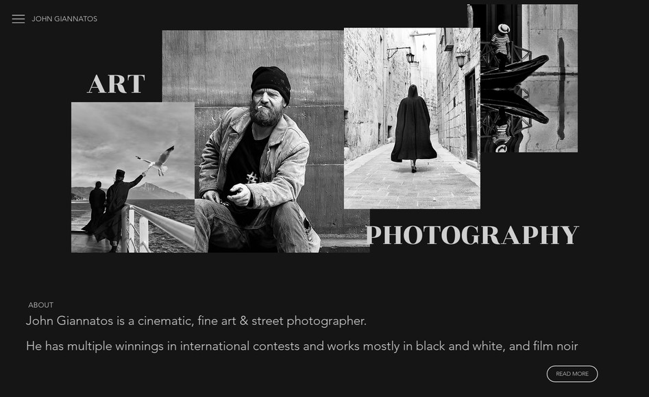 John Giannatos: Photographer Wesbite
Developed on Editor X