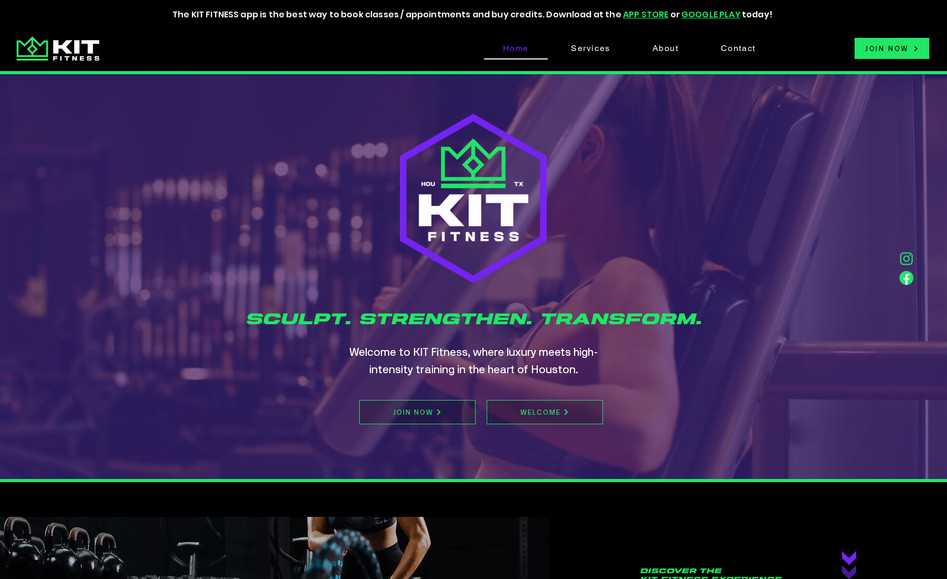 Kit Fitness: This is a client who came with their branding and a clear vision for what they wanted. We designed it from the ground up, and also worked with them to use code to embed a third-party booking solution. 
