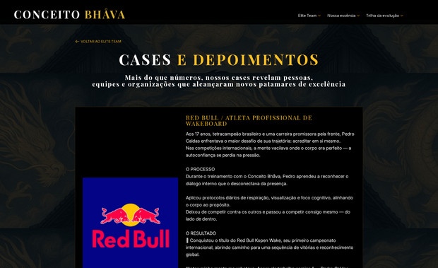 Conceito Bhava: Projeto desenvolvido para o Thiago, para sua escola de Alta Performance.