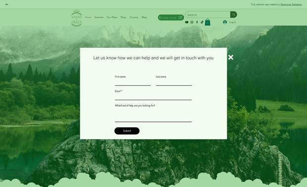Saved By Grace Coach: A website including booking, print on demand and online store