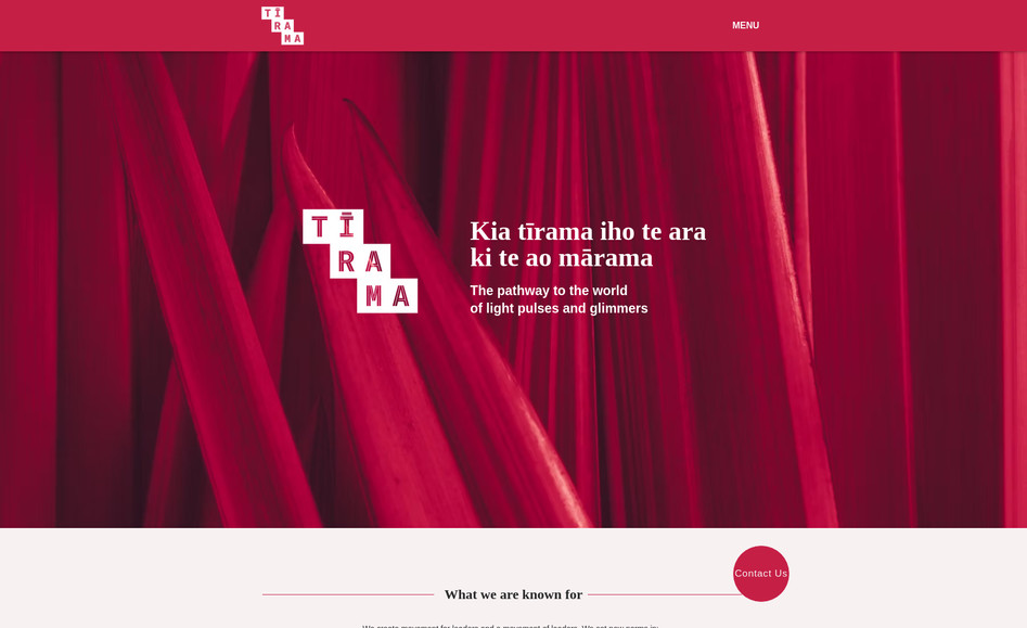 Tīrama: A website for a leadership training company in New Zealand. 