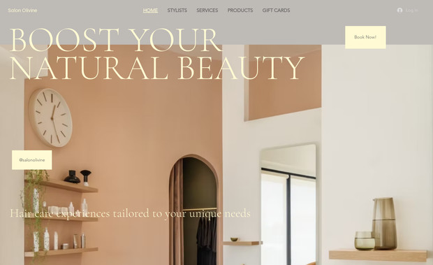 Salon Olivine: Utilizing images directly from their space, we wanted to highlight the luxury feel of this Hair Salon.