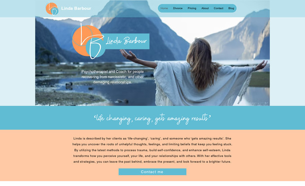 Linda Barbour: Full website design and branding, logo