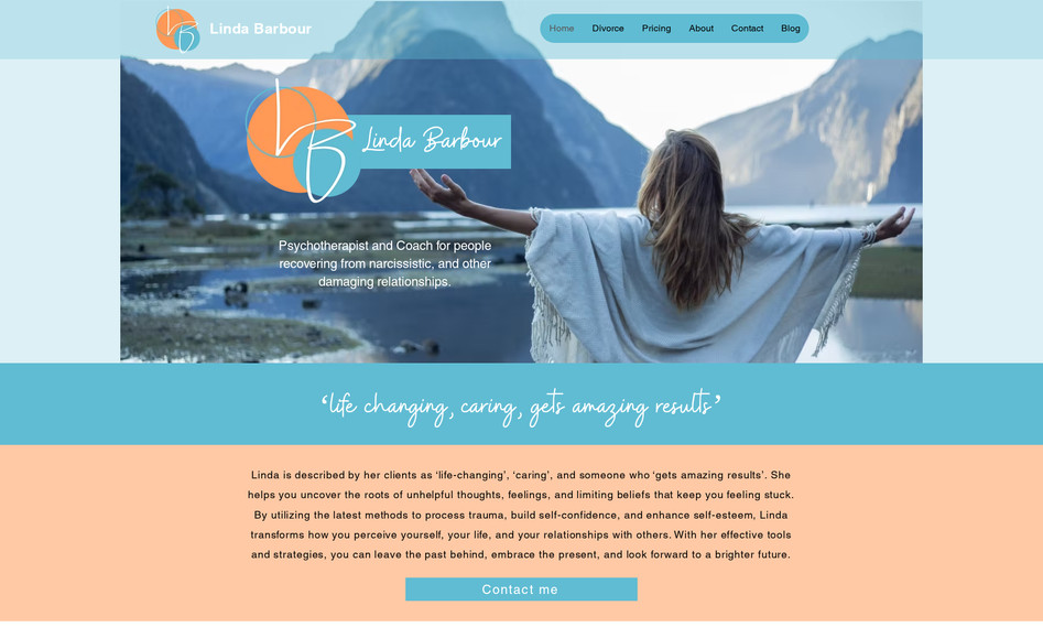 Linda Barbour: Full website design and branding, logo