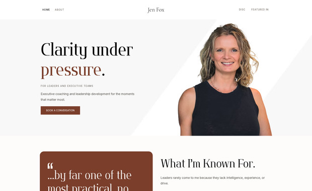 Jenfox.me: Check out Jen’s new website! 🎉 We successfully migrated her site from Kajabi to Wix Studio and gave it a complete visual and performance revamp.