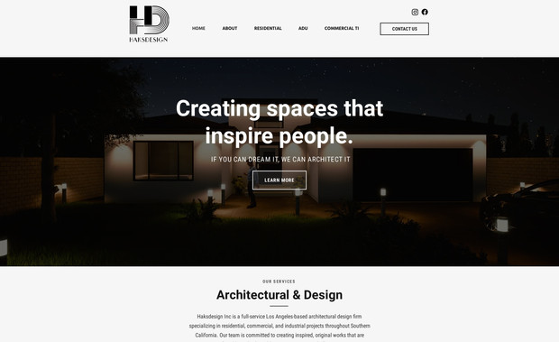 HaksDesign Inc. | ADU & Residential Architecture in LA: HaksDesign Inc., a full-service architectural design firm based in Glendale, CA and serving Los Angeles, specializes in residential and commercial projects with a strong focus on ADUs. Their previous website was outdated, lacked proper SEO, and failed to highlight their growing portfolio of design work, making it difficult for potential clients to explore projects or submit inquiries.

Xtolia delivered a full redesign with a sleek, mobile-responsive Wix website that included separate project galleries to showcase each ADU, residential, and commercial build. We optimized the site with keyword-rich SEO targeting architecture and ADU services while also setting up and optimizing their Google My Business profile and social media platforms. The result was a polished digital presence that strengthened brand credibility, improved search visibility, and drove consistent new project inquiries.

👉 Website design, SEO, and branding by Xtolia Inc. — part of 150+ successful Wix & Wix Studio projects