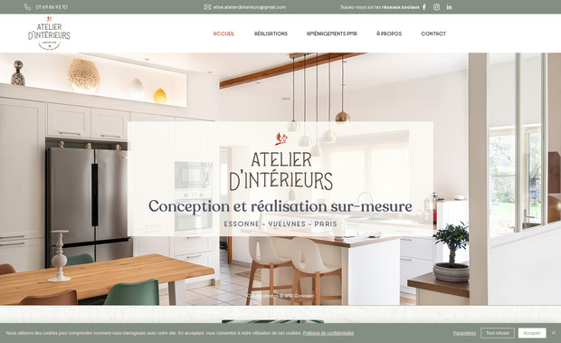 Atelier d'Intérieurs: Création complète du site web, référencement SEO avancé compris