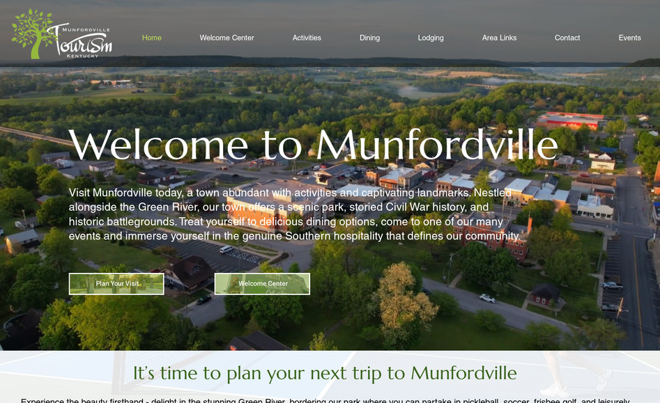 Munfordville Tourism: The Munfordville Tourism website was created to showcase the charm and natural beauty of this small Kentucky town. Designed for the tourism department, the site highlights local landmarks, scenic spots, historical attractions, dining options, and things to do for visitors of all ages. With a strong focus on community events, the website features a full event calendar, ticket purchasing options, and detailed information on festivals and local gatherings held throughout the year. Fully search engine optimized, the site helps attract new visitors and supports local businesses by making Munfordville’s offerings easy to discover and explore.