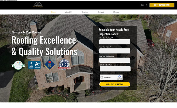 Pureroofing: Client was a new business owner whose focus is on residential and commercial roofing.

Our task was to design and developer a website from scratch. 