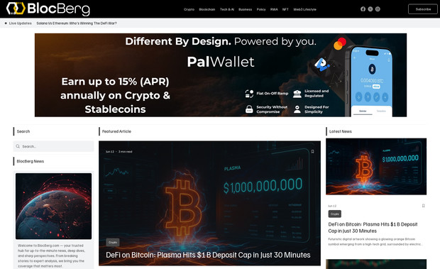 BlocBerg.com: Built and designed the blog for crypto wallet firm