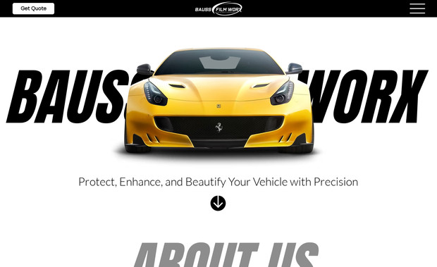Bauss Film Worx: A themed Landing Page Designed for a Car Detail Company based in California