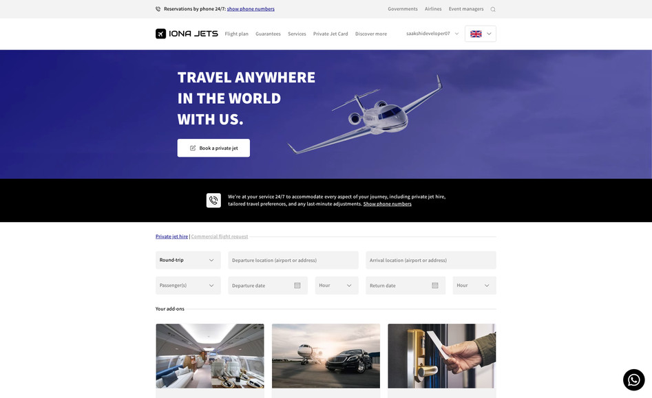 IONA JETS: I collaborated on the IONA Jets project, a platform offering trips across the globe. I implemented custom features, such as integrating Google Maps with animations that dynamically respond to user-selected trip locations. Additionally, I resolved challenges with displaying accurate data on the website from the database, ensuring a seamless user experience. The client was highly impressed with my work and expressed their intention to establish a long-term partnership.