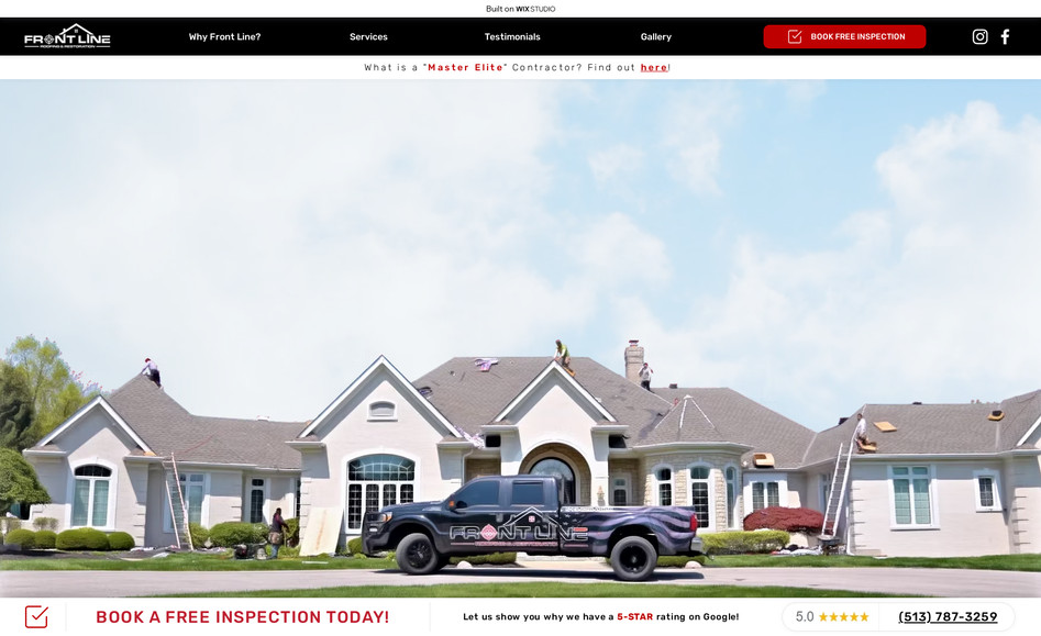 Front Line Roofing: We are proud to help Front Line Roofing to build a custom website that reflects their branding and style.