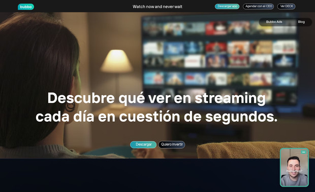 Bubbo: Diseño web de startup